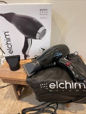 🆕 Elchim 3900 Healthy Ionic Ceramic Hair Dryer, Black/Silver